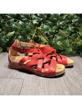 HAFLINGER Sandals Women's 9 EU 40 Stella Pomodora Red Leather Open Toe 889012
